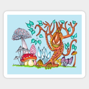 Freaky fungus forest Magnet